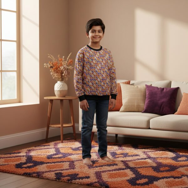 Sunset Carnival Tetris Kids Sweat Shirt