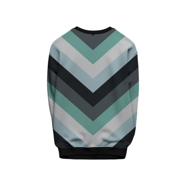 Stormy Ocean Chevron Kids Sweat Shirt - Image 2
