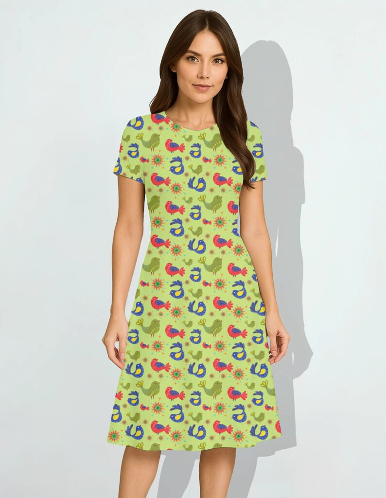 Birds1 Women A Line Dress
