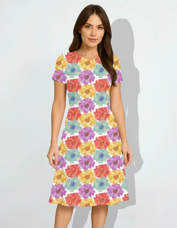 Classic-Foral Women A Line Dress