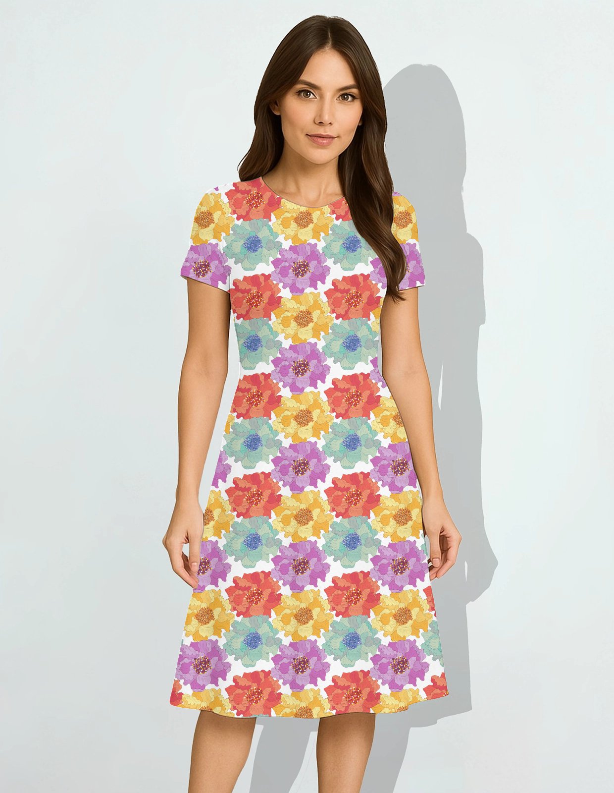 Classic-Foral Women A Line Dress - Image 1