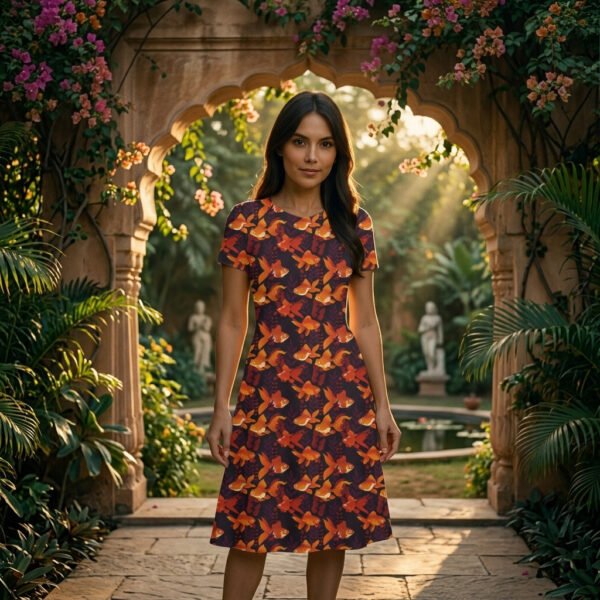 Fishes_Dark_Classic Women A Line Dress