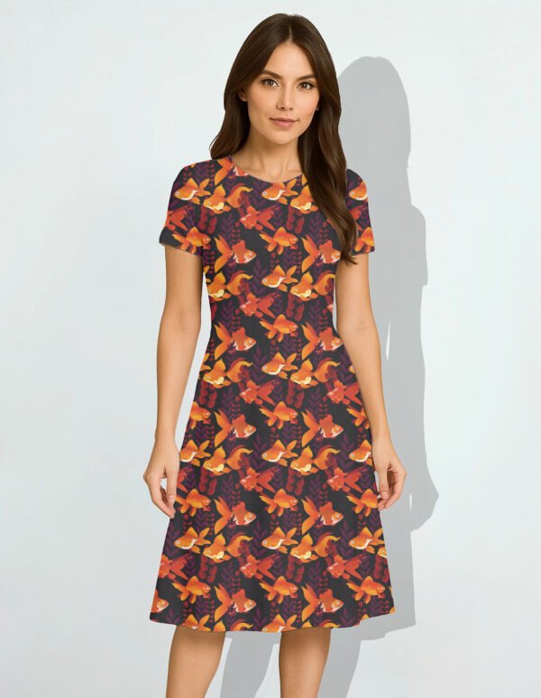 Fishes_Dark_Classic Women A Line Dress