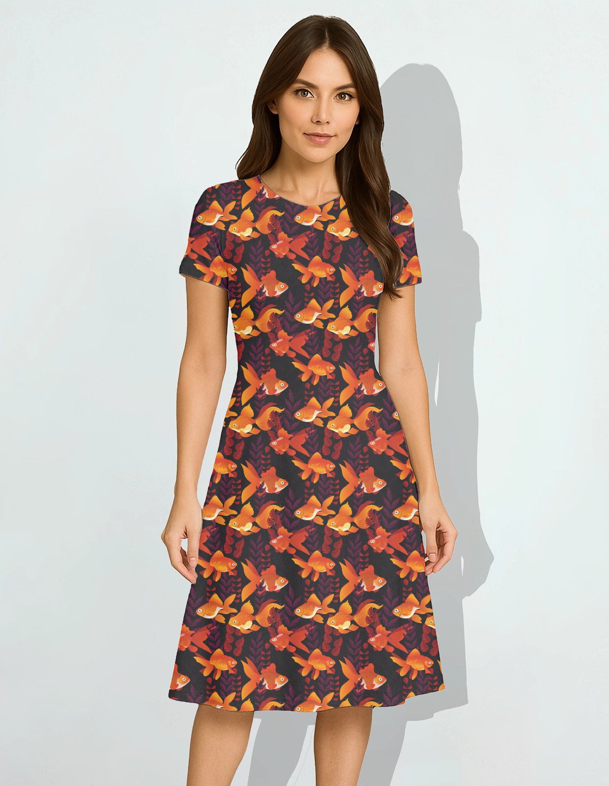 Fishes_Dark_Classic Women A Line Dress - Image 1