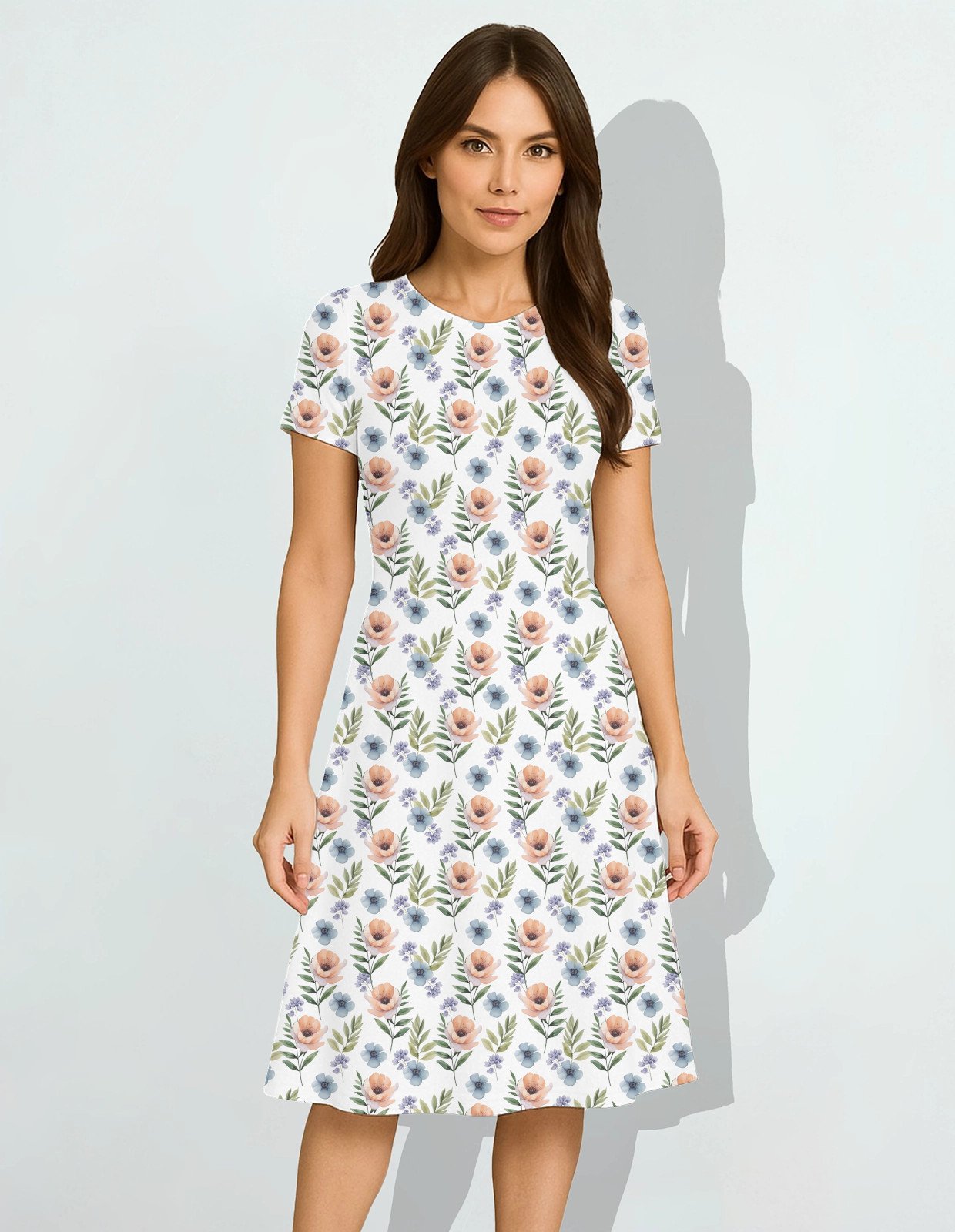 Floral-summer Women A Line Dress - Image 1