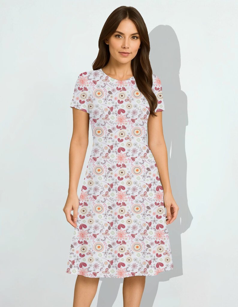 Floral11 Women A Line Dress