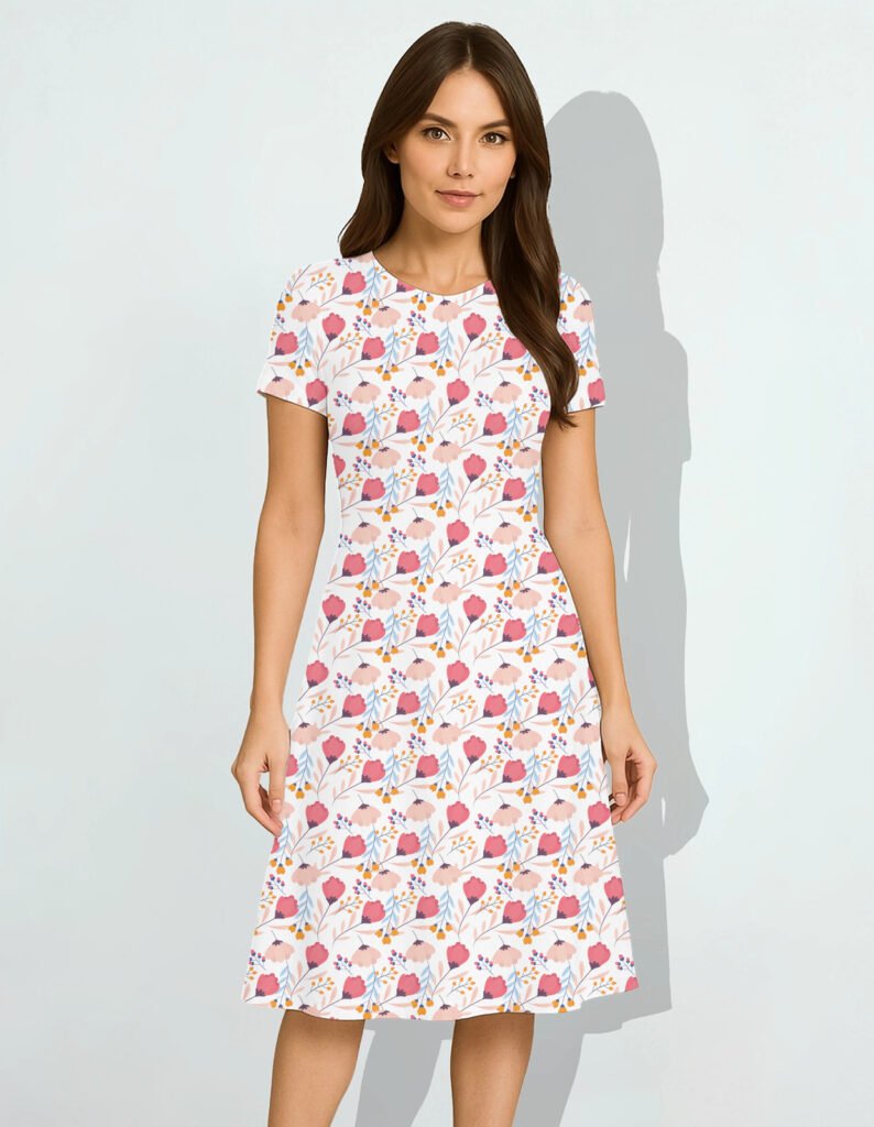 Floral6 Women A Line Dress