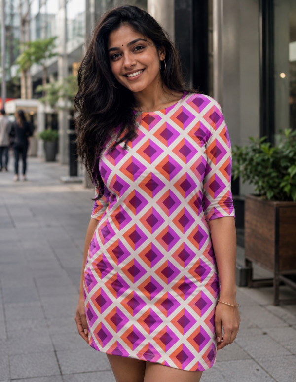 Fuchsia Flame DAG Women T-Shirt Dress