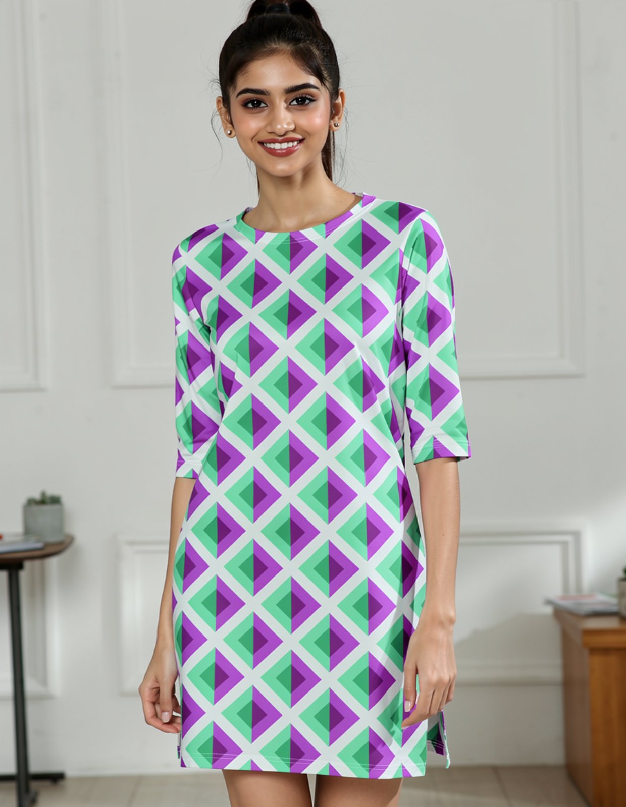 Mint Mirage DAG Women T-Shirt Dress - Image 1