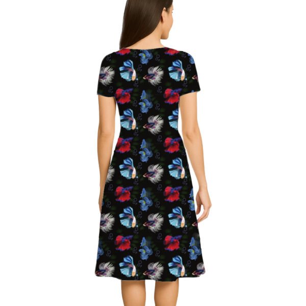 Ornamental_Fishes_Colorful Women A Line Dress - Image 2