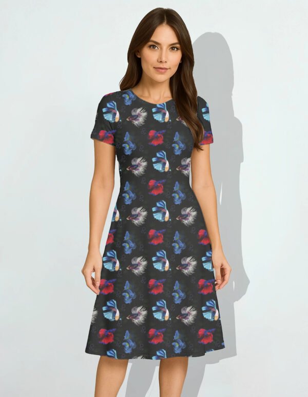 Ornamental_Fishes_Colorful Women A Line Dress