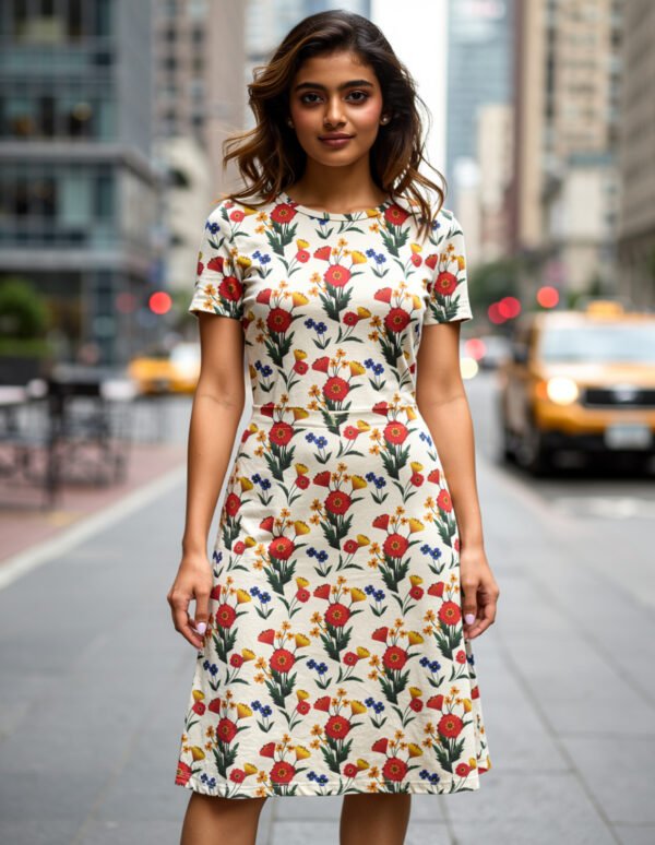Petals1 Women A Line Dress