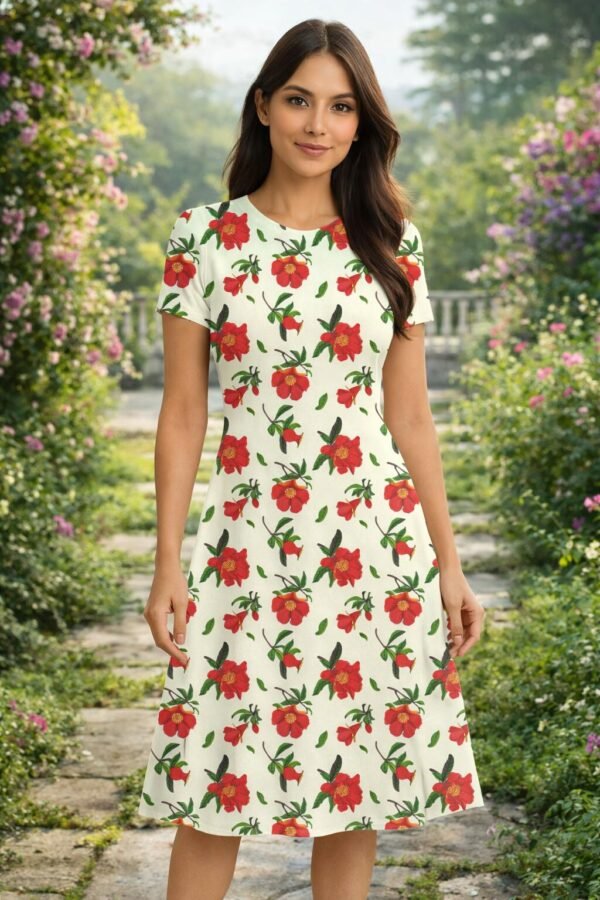 Pomegranate-flowers Women A Line Dress