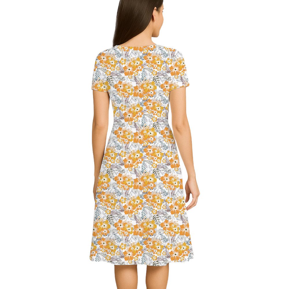 Yellow-Flower Women A Line Dress - Image 2