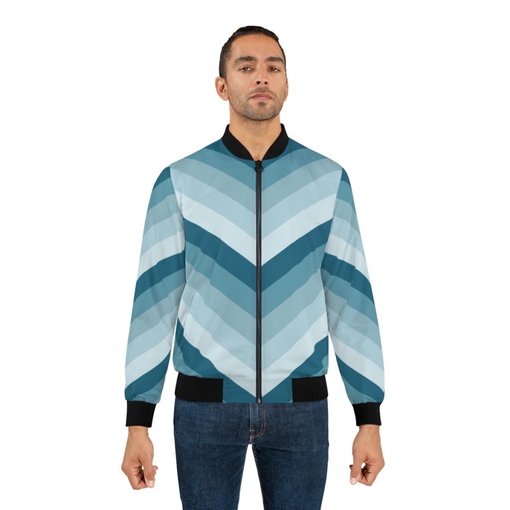 Arctic Ocean Chevron Men Bomber Jacket