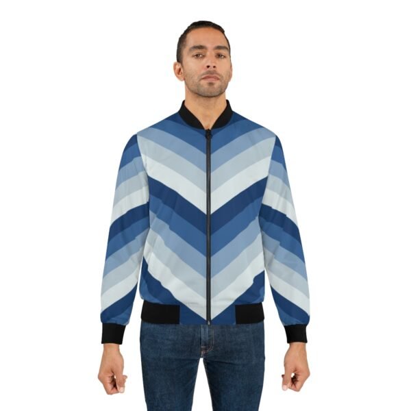 Arctic Twilight Chevron Men Bomber Jacket - Image 3