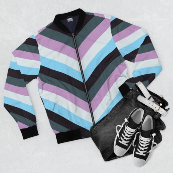 Bright Horizon Chevron Men Bomber Jacket - Image 4