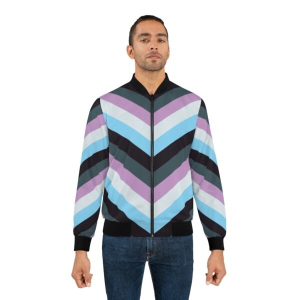 Bright Horizon Chevron Men Bomber Jacket - Image 3