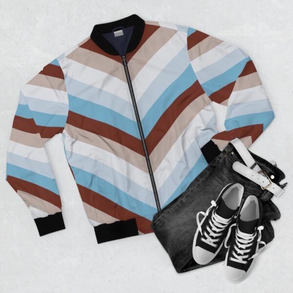 Cinnamon Ice Chevron Men Bomber Jacket - Image 4