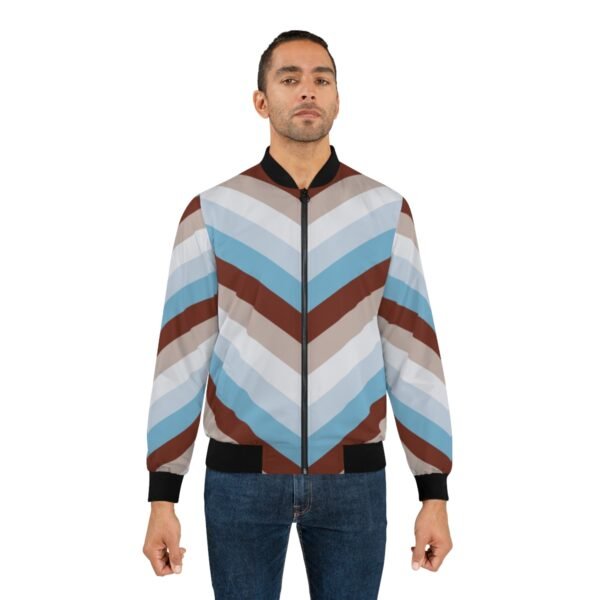 Cinnamon Ice Chevron Men Bomber Jacket - Image 3