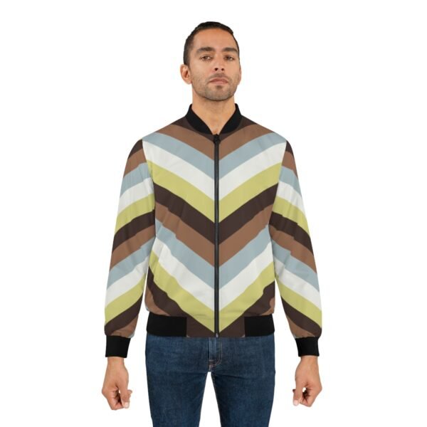 Cozy Cabin Chevron Men Bomber Jacket - Image 3