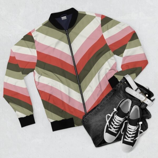 Dried Roses Chevron Men Bomber Jacket - Image 4
