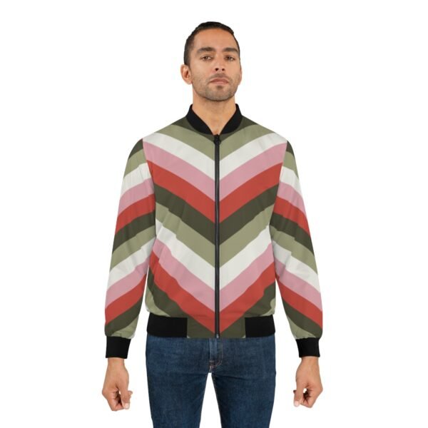 Dried Roses Chevron Men Bomber Jacket - Image 3
