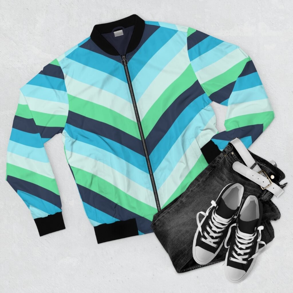 Electric Night Chevron Men Bomber Jacket