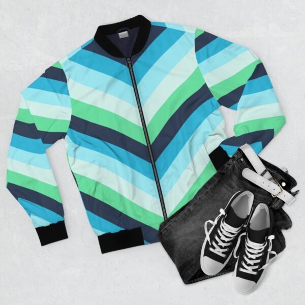 Electric Night Chevron Men Bomber Jacket - Image 4