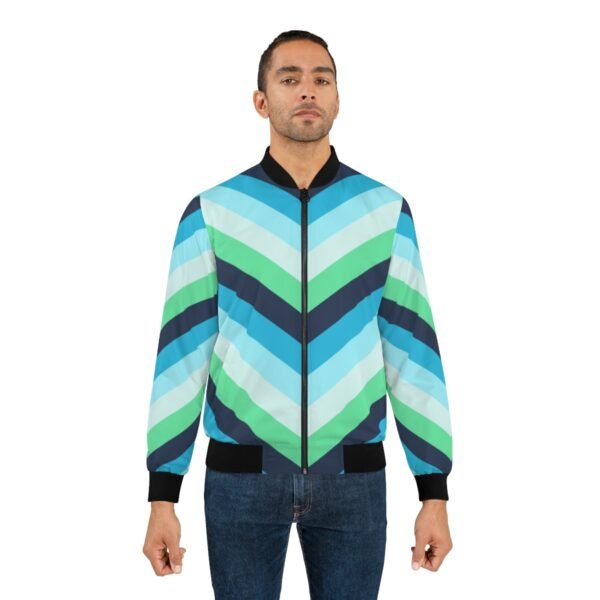 Electric Night Chevron Men Bomber Jacket - Image 3