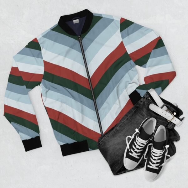 Forest Berries Chevron Men Bomber Jacket - Image 4