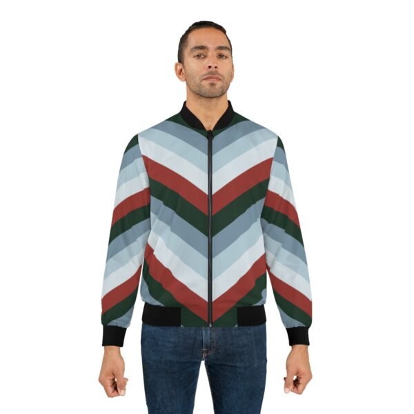 Forest Berries Chevron Men Bomber Jacket - Image 3