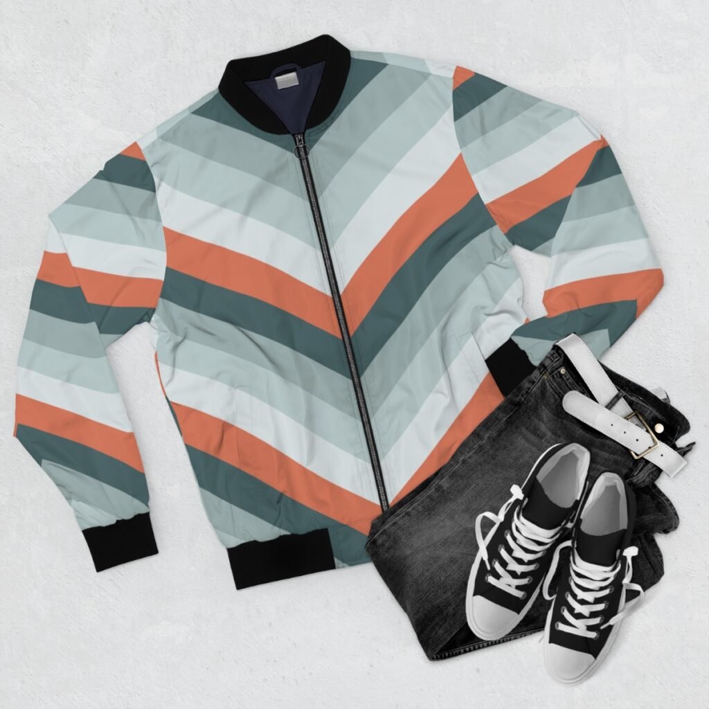 Fox in the Snow Chevron Men Bomber Jacket
