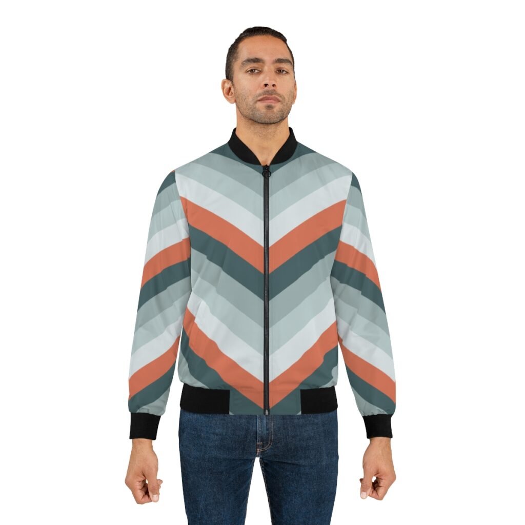 Fox in the Snow Chevron Men Bomber Jacket