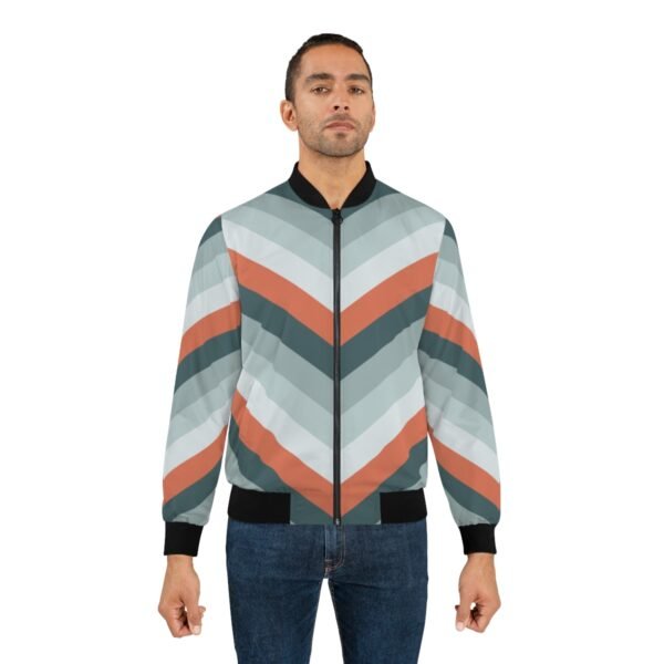 Fox in the Snow Chevron Men Bomber Jacket - Image 3