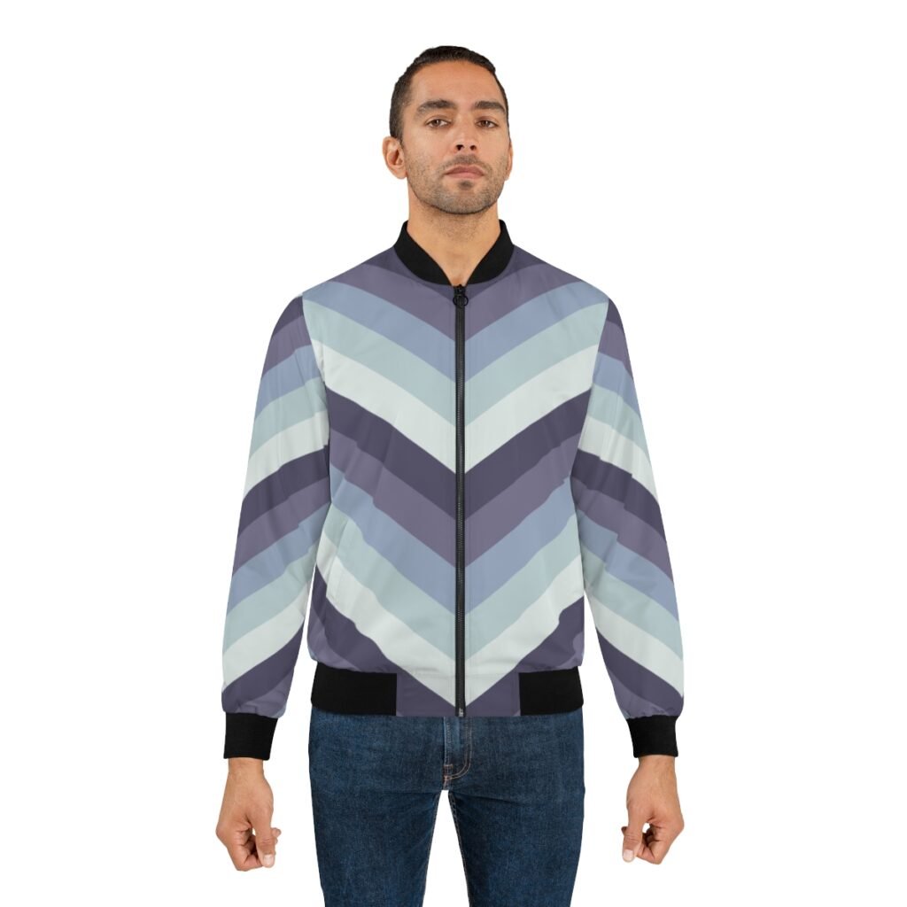 Frosted Lavender Chevron Men Bomber Jacket