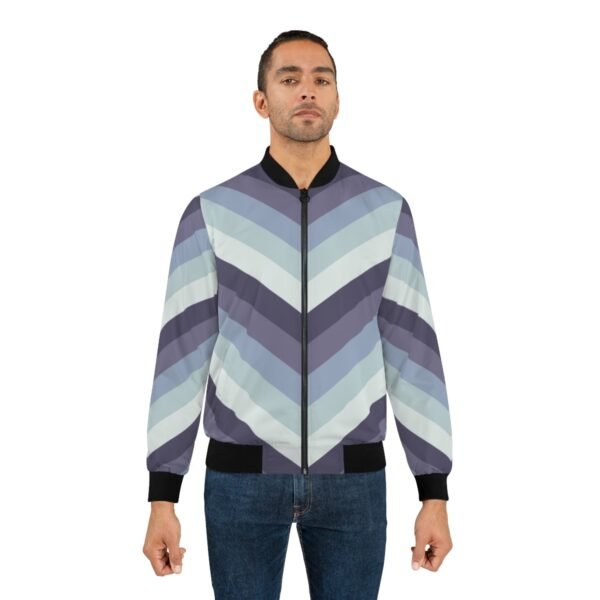 Frosted Lavender Chevron Men Bomber Jacket - Image 3