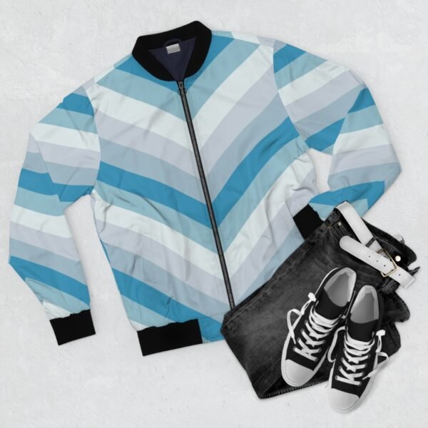 Frosty Morning Chevron Men Bomber Jacket - Image 4