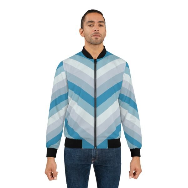 Frosty Morning Chevron Men Bomber Jacket - Image 3