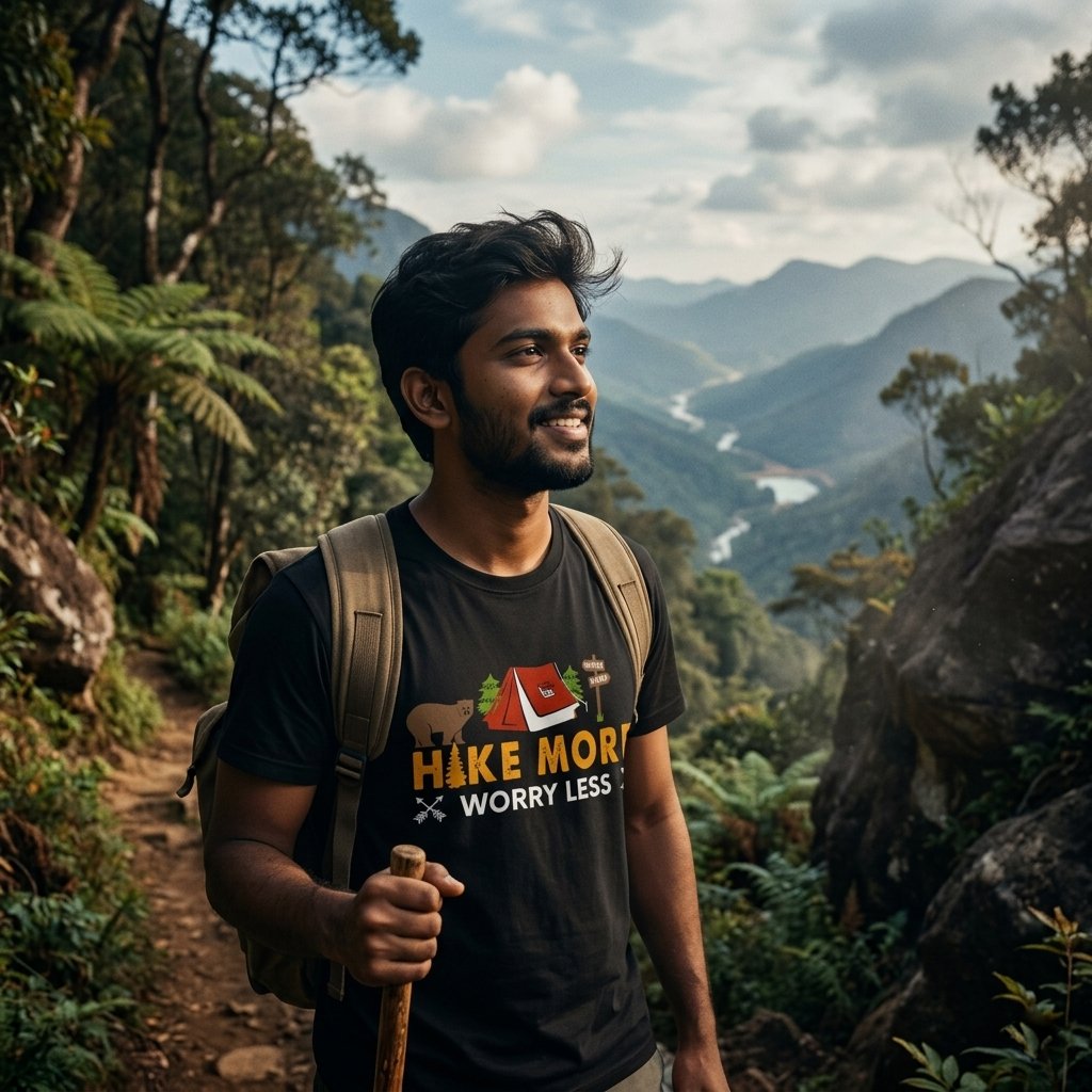 Hiking 007 Men Standard Crew T-Shirt - Image 3