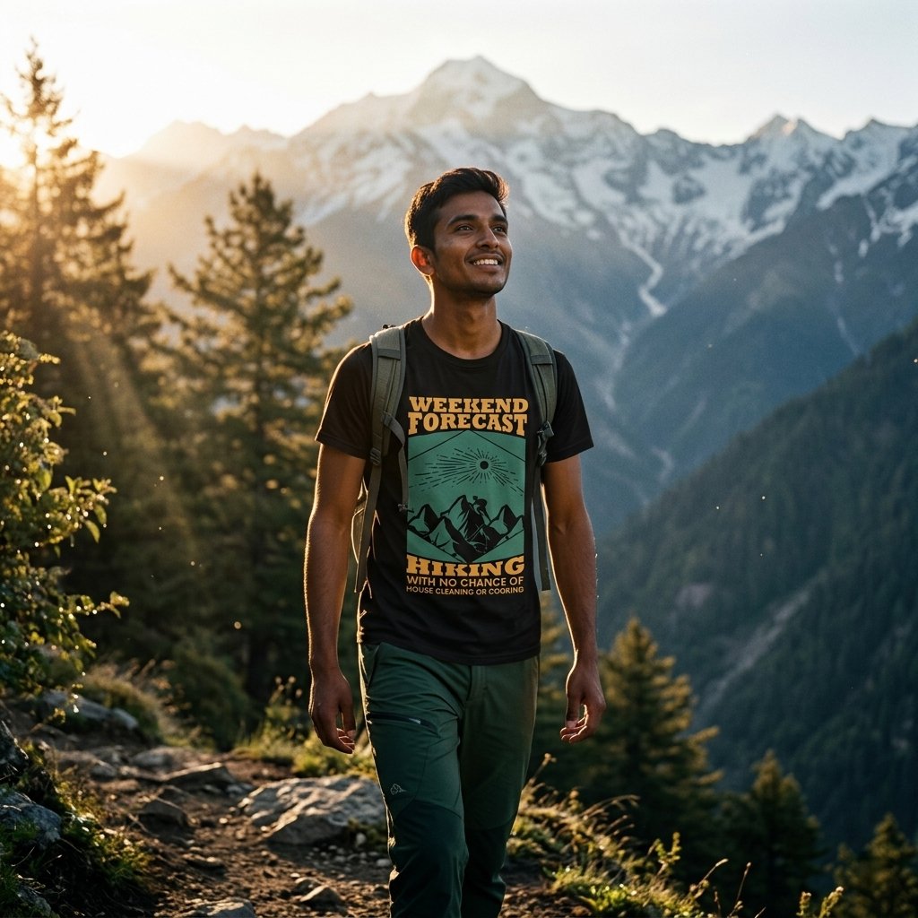 Hiking 010 Men Standard Crew T-Shirt - Image 3