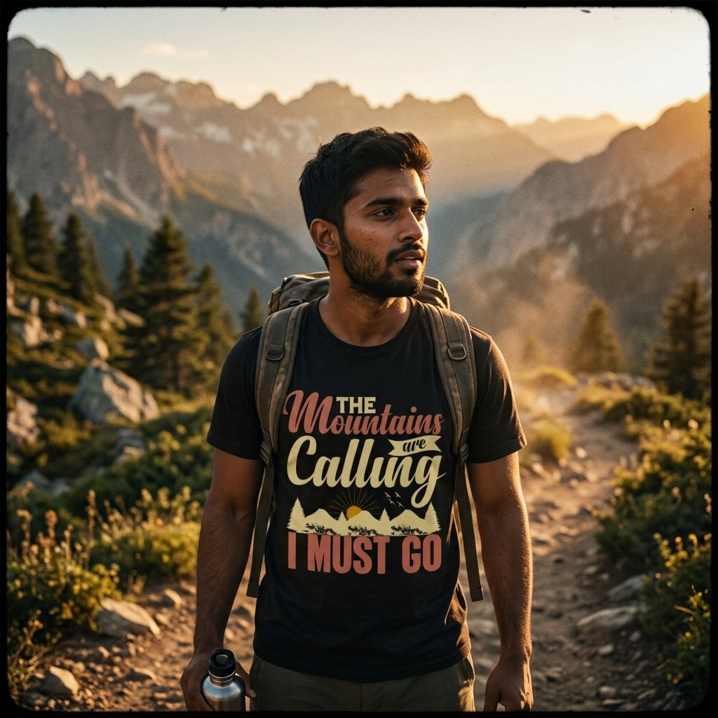 Hiking 014 Men Standard Crew T-Shirt - Image 3