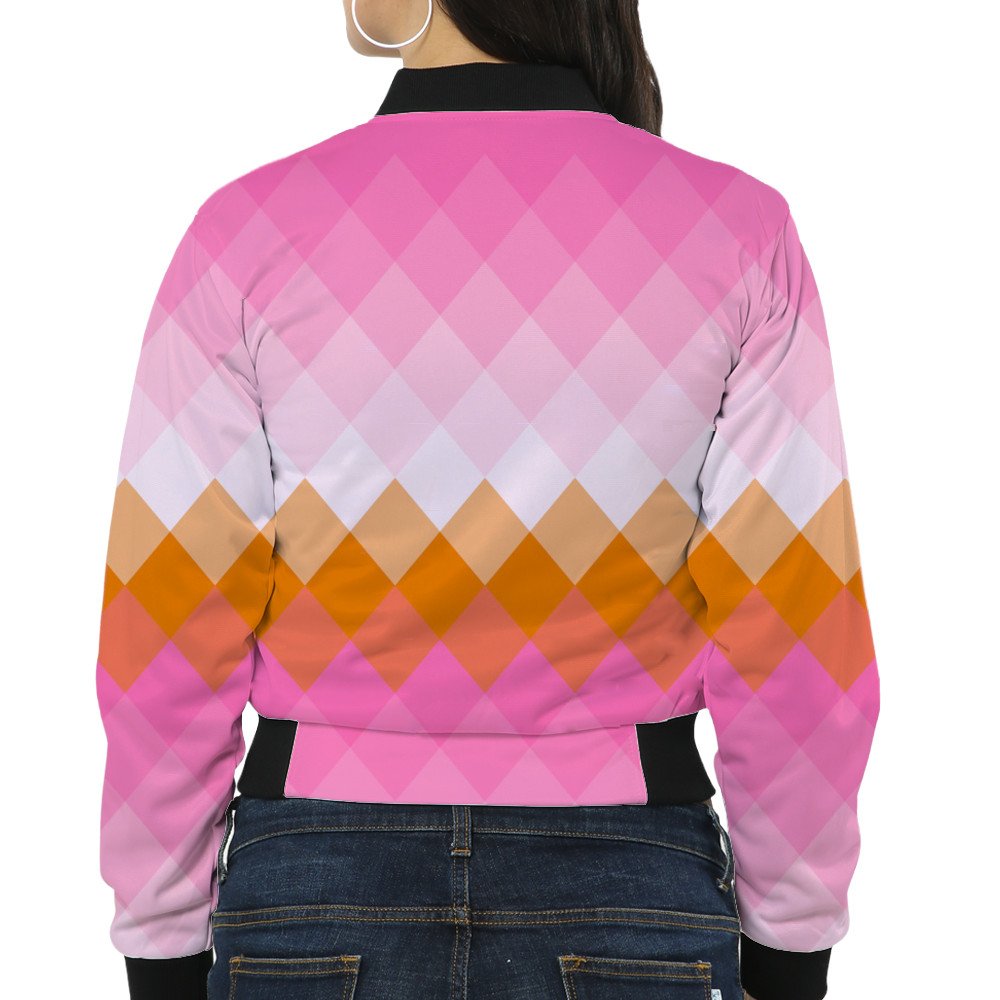 Bubblegum Blush LGVGT Women Bomber Jacket - Image 2