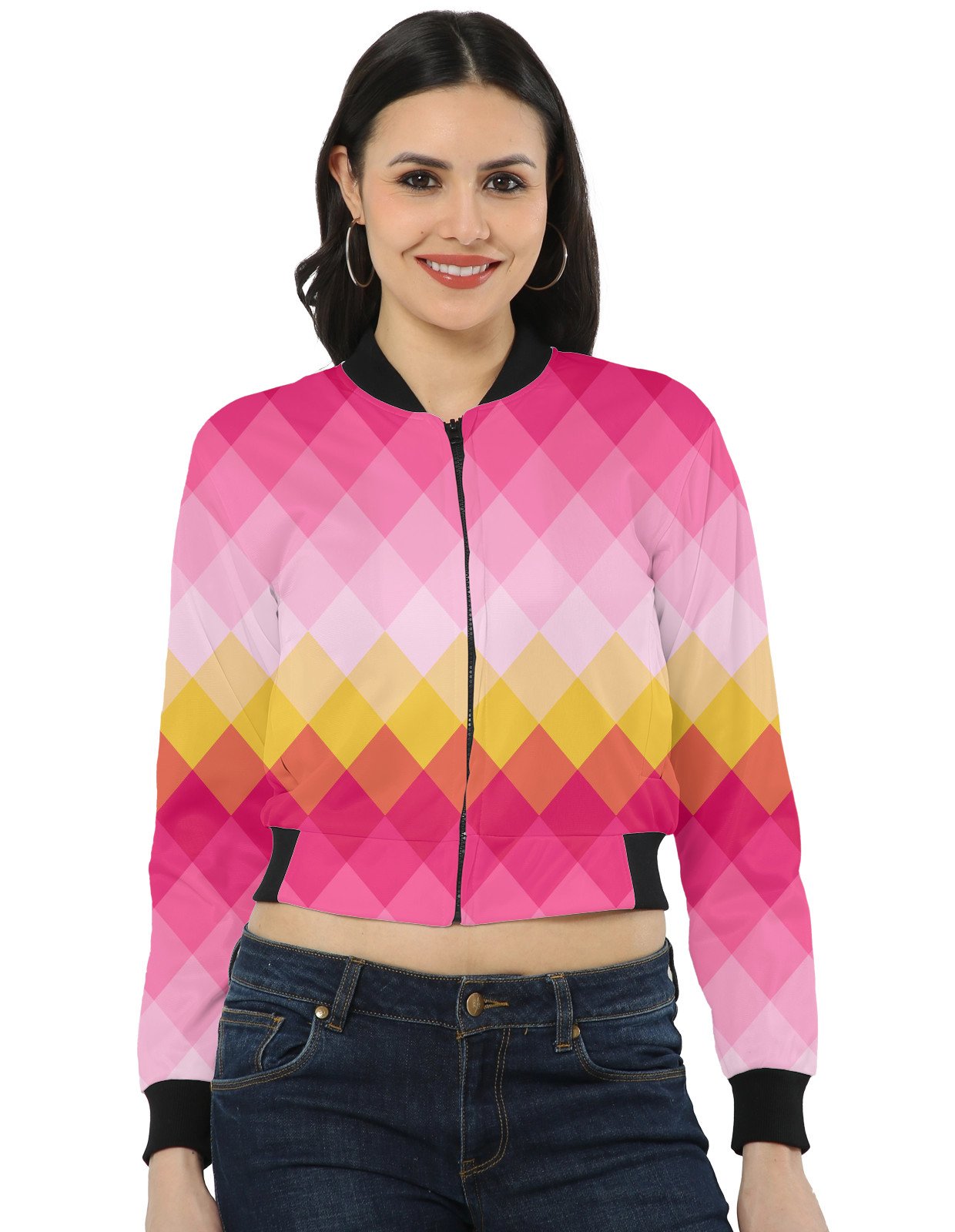 Bubblegum Sunrise LGVGT Women Bomber Jacket - Image 1