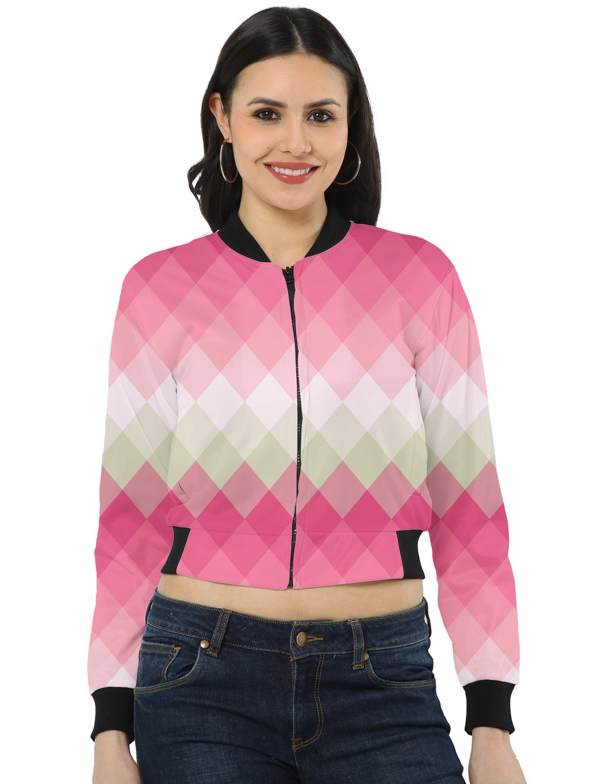 Peach Blush LGVGT Women Bomber Jacket - Image 1