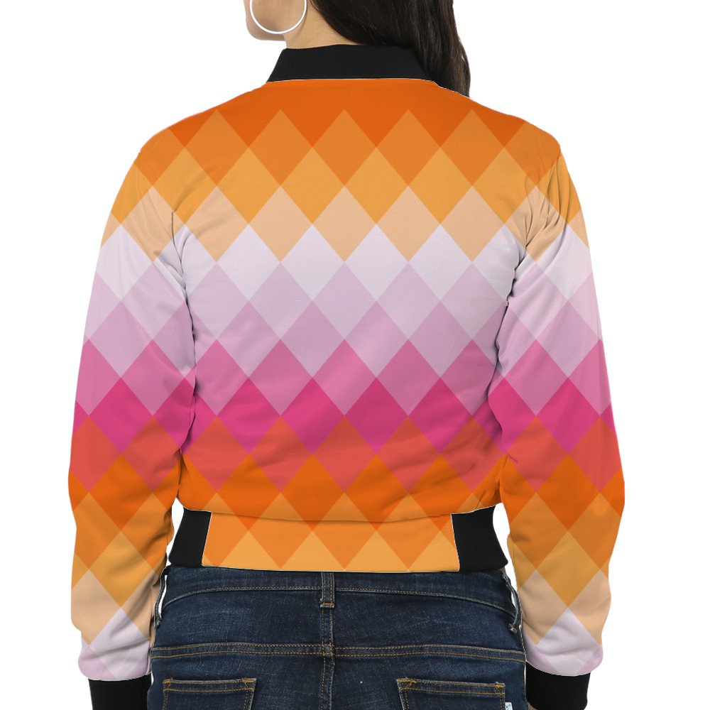 Peachy Sunset LGVGT Women Bomber Jacket - Image 2