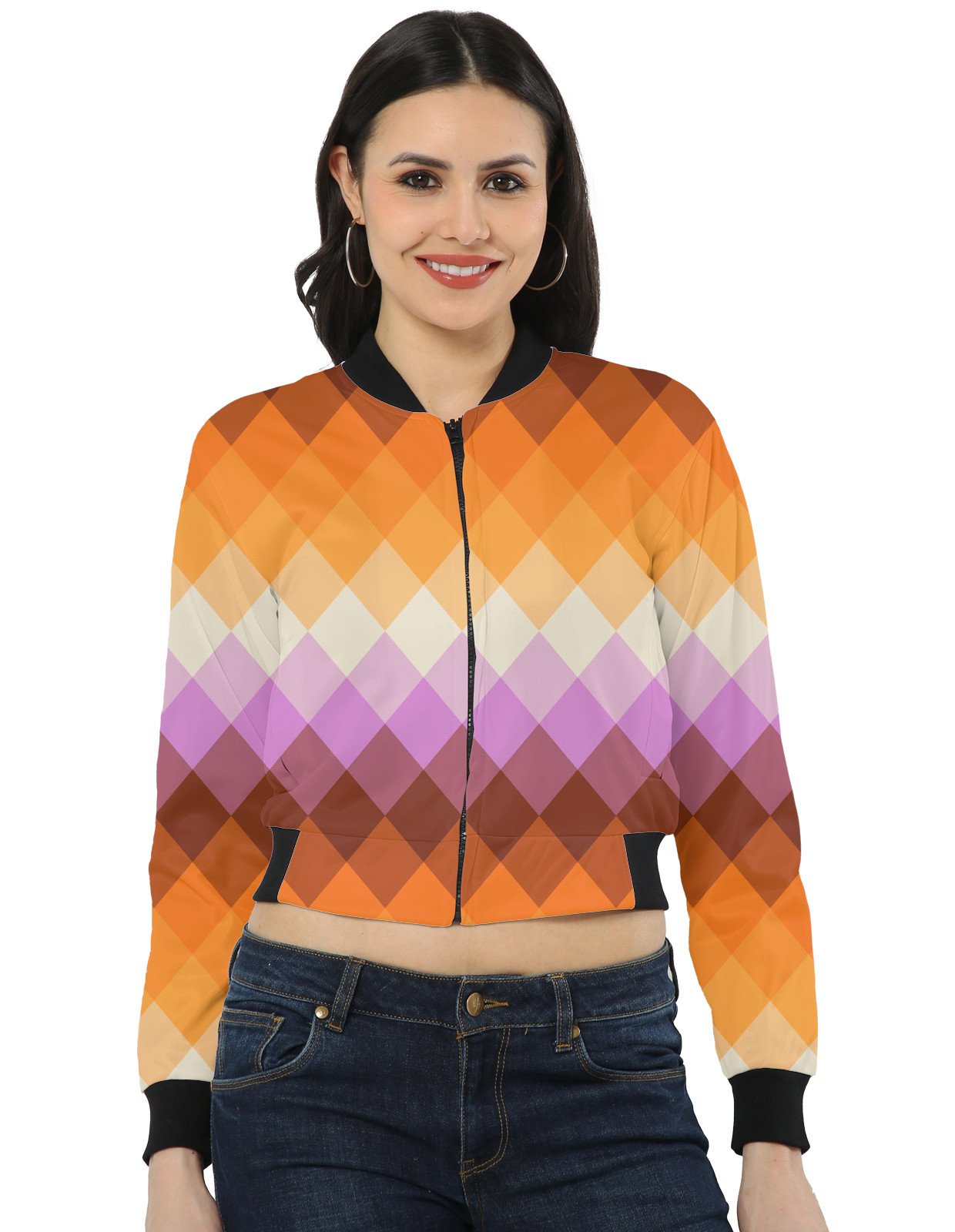 Pumpkin Bloom LGVGT Women Bomber Jacket - Image 1
