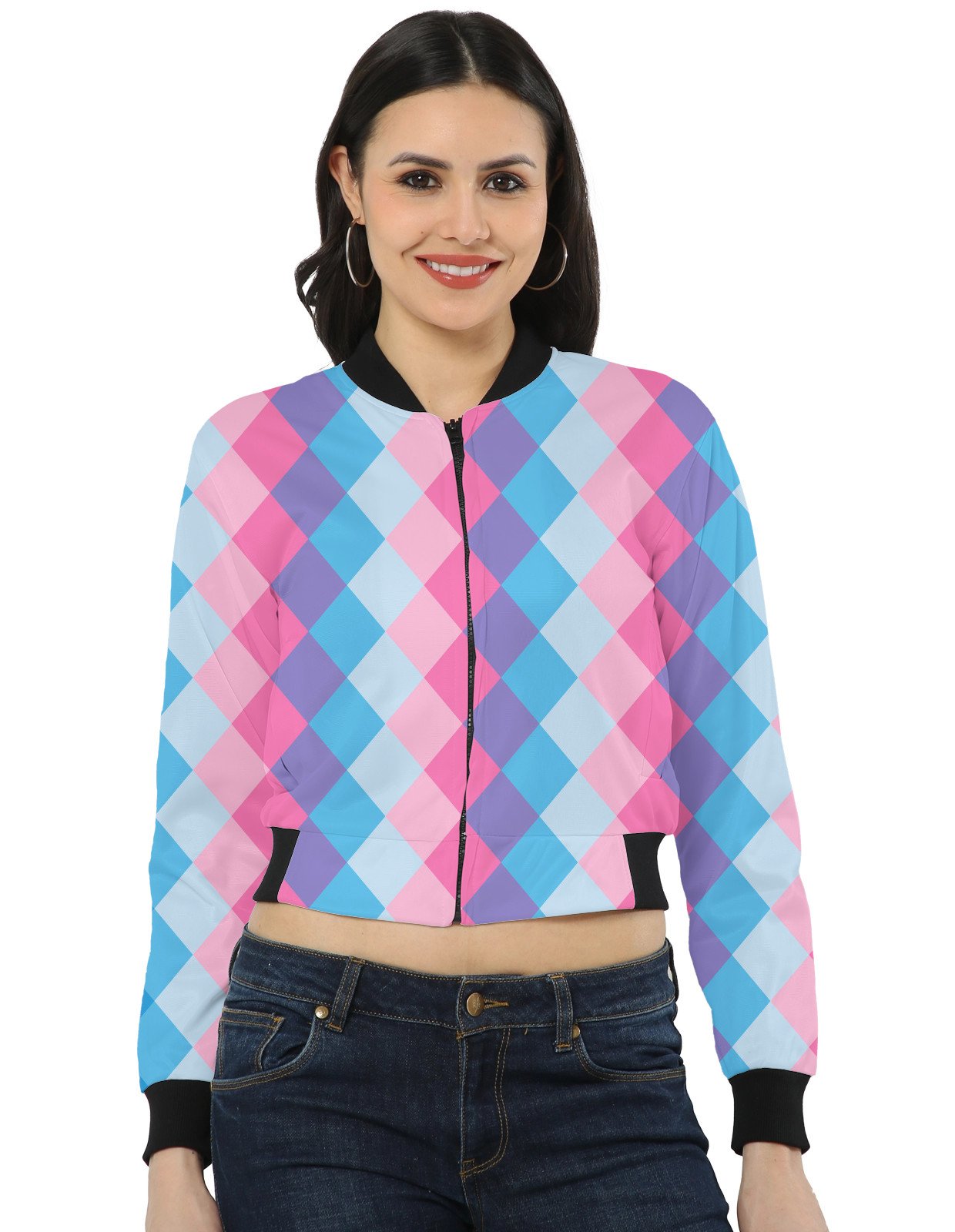 Cotton Candy Sky LGHGT Women Bomber Jacket - Image 1