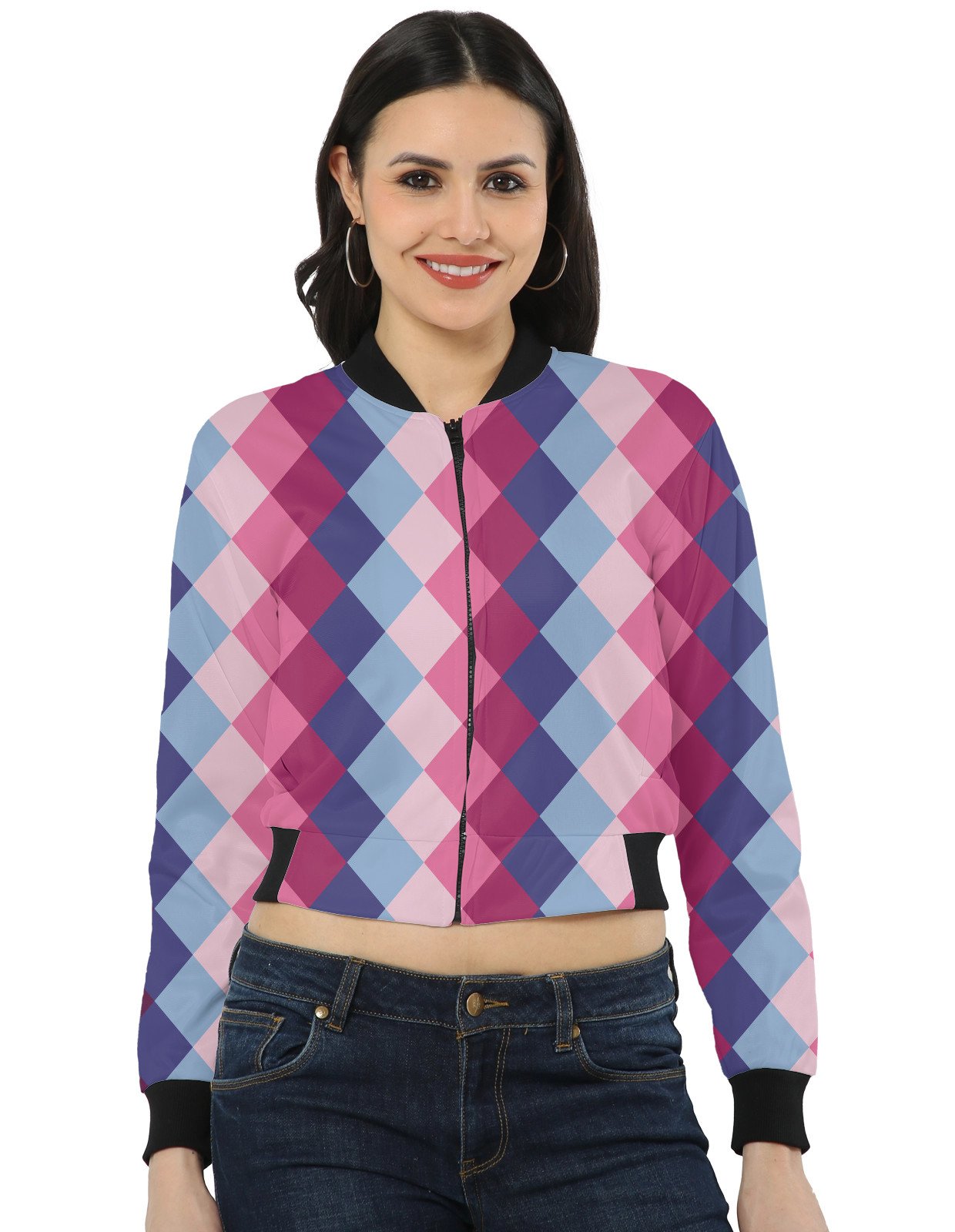 Deep Wine LGHGT Women Bomber Jacket - Image 1