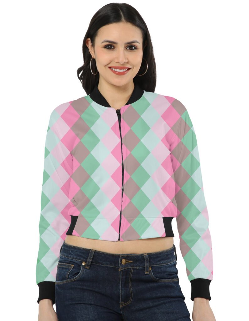 Mint Rose Garden LGHGT Women Bomber Jacket
